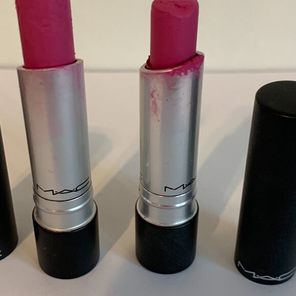 (2) MAC Pro Longwear Love Forever Lipstick USED Pink Rare Flawed Creme Disco SET - Picture 8 of 12